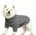 Cable Knit Turtleneck Dog Sweater, Soft Warm Pullover Pet Clothes for Small Medium Dogs, Fall Winter Dog Apparel with Multiple Colors (XS-XXL) (Grey, Medium)