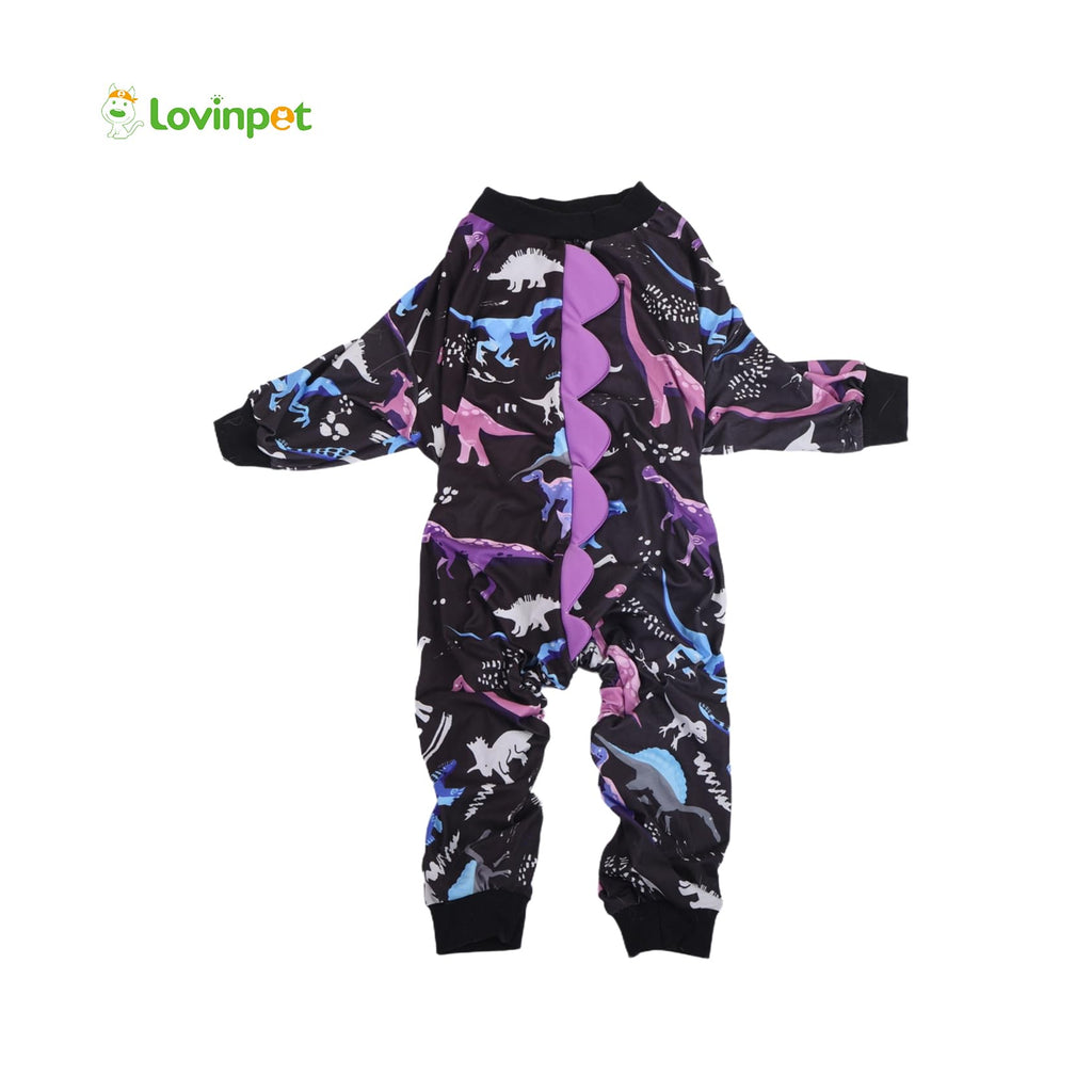LovinPet Large Dog Pajamas, Four-Leg Stretch Onesie Bodysuit, Lightweight UV-Shielding Pajamas, Anti-Lick Calming Recovery Suit for Surgery, Pull-On for Medium and Large Breeds， Black， XL