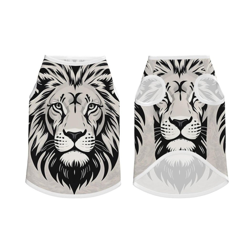 Dog Shirts for Large Dogs Pet Vest Short Sleeve Pet T-Shirt Black and White Lion Head Dog Clothes Pets Tee Shirt