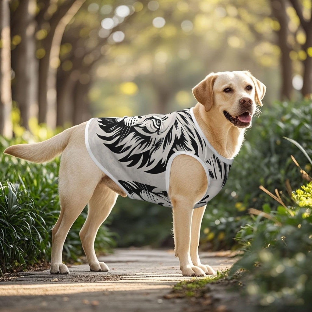 Dog Shirts for Large Dogs Pet Vest Short Sleeve Pet T-Shirt Black and White Lion Head Dog Clothes Pets Tee Shirt
