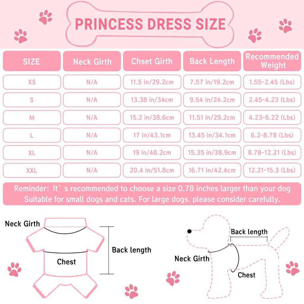 Dog Dresses, Fashion Pet Dog Clothes, Striped Mesh Puppy Dogs Princess Dresses (Pink, Small)
