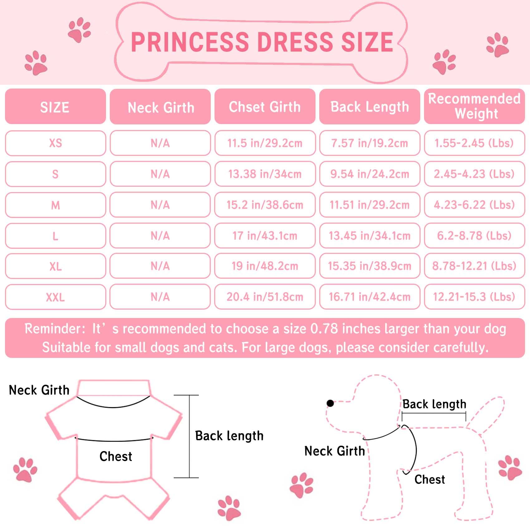 Dog Dresses, Fashion Pet Dog Clothes, Striped Mesh Puppy Dogs Princess Dresses (Pink, Small)