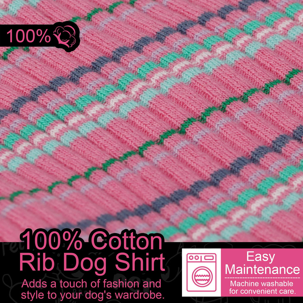 Elevate Your Pet's Comfort and Fashion: Premium 100% Cotton Rib Dog Shirt Vest for Small Breeds Like Chihuahuas, Yorkies, and Puppies .Year-Round Style with Tank-Style Puppy Attire Pink XX-Small