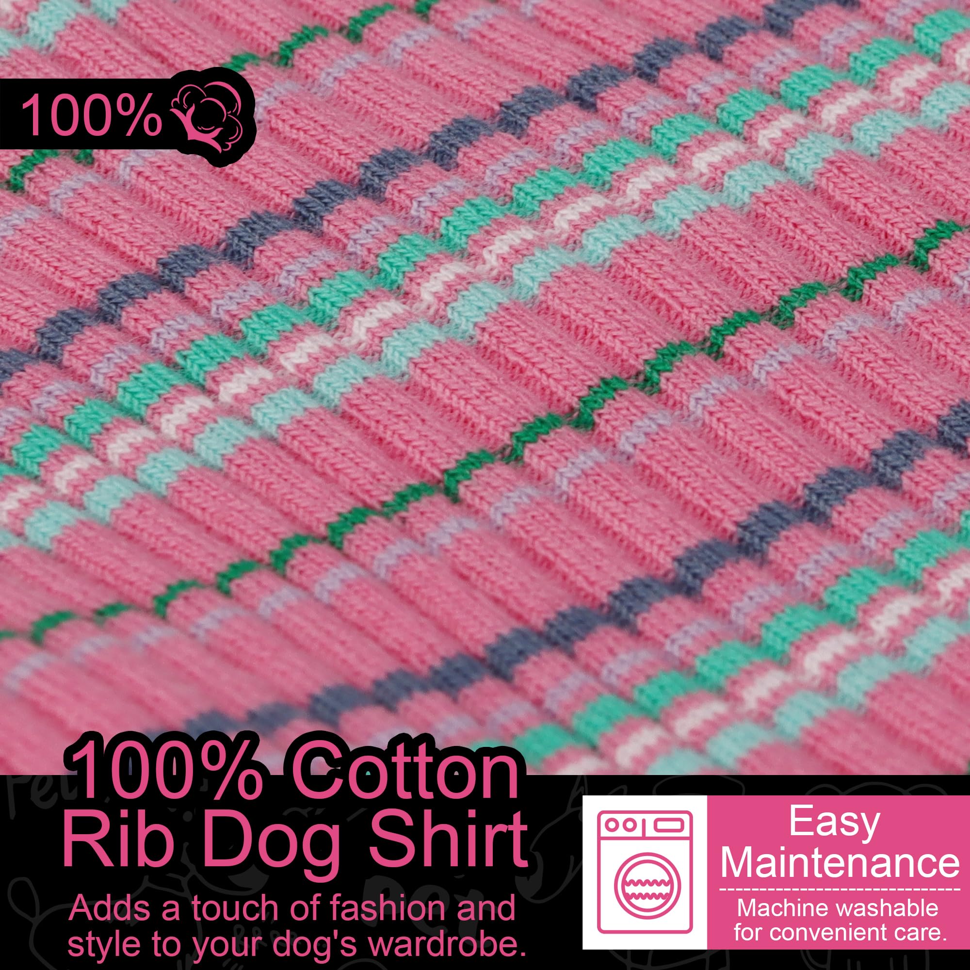 Elevate Your Pet's Comfort and Fashion: Premium 100% Cotton Rib Dog Shirt Vest for Small Breeds Like Chihuahuas, Yorkies, and Puppies .Year-Round Style with Tank-Style Puppy Attire Pink XX-Small