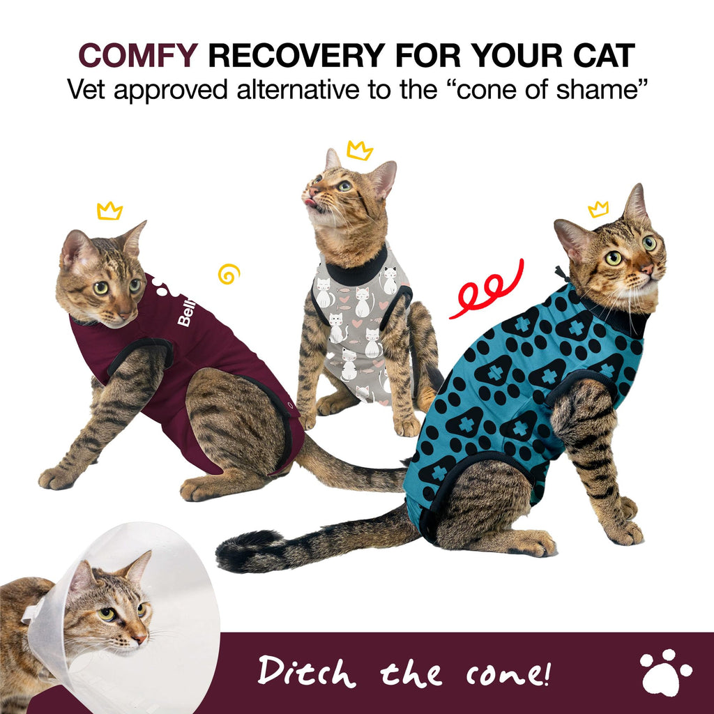Bellyguard Cat Recovery Suit for Female and Male, Cat Surgery Suit Alternative, Onesie for After Spay Care, Post-Surgery Protective Body Cover for Feline and Kitten Healing