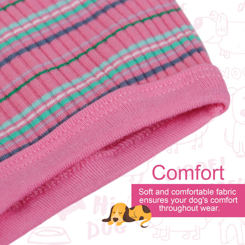 Elevate Your Pet's Comfort and Fashion: Premium 100% Cotton Rib Dog Shirt Vest for Small Breeds Like Chihuahuas, Yorkies, and Puppies .Year-Round Style with Tank-Style Puppy Attire Pink XX-Small