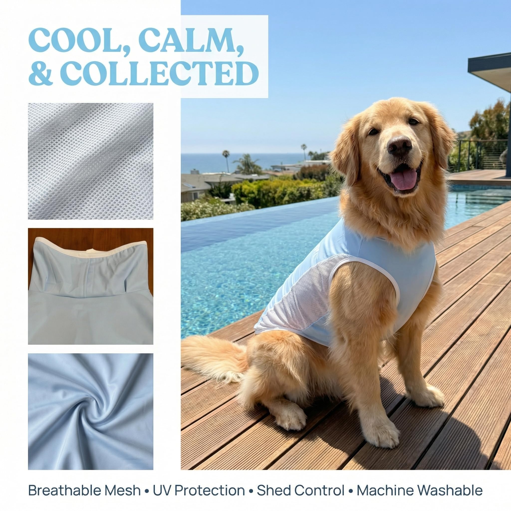 Dog Clothes Shirt for Large Medium Dogs – Lightweight Summer Pet T-Shirt, Breathable Cotton Jersey for Daily Wear, Sleep, or Lounging, Soft & Comfortable (5XL(66-88bls))