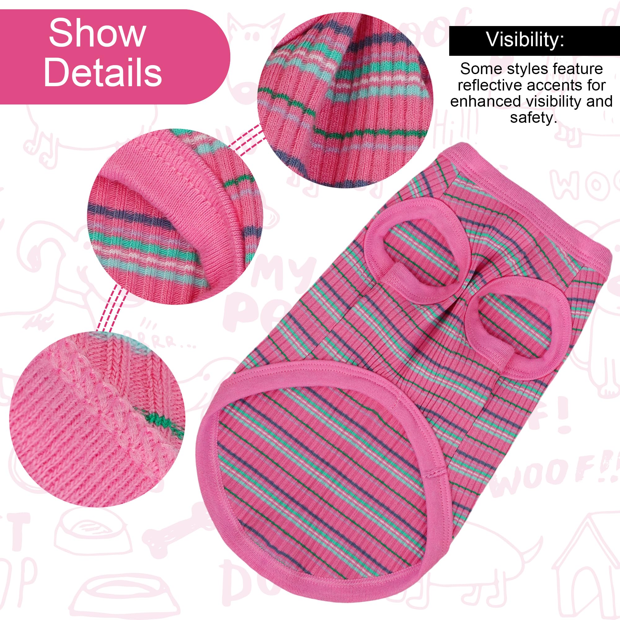 Elevate Your Pet's Comfort and Fashion: Premium 100% Cotton Rib Dog Shirt Vest for Small Breeds Like Chihuahuas, Yorkies, and Puppies .Year-Round Style with Tank-Style Puppy Attire Pink XX-Small